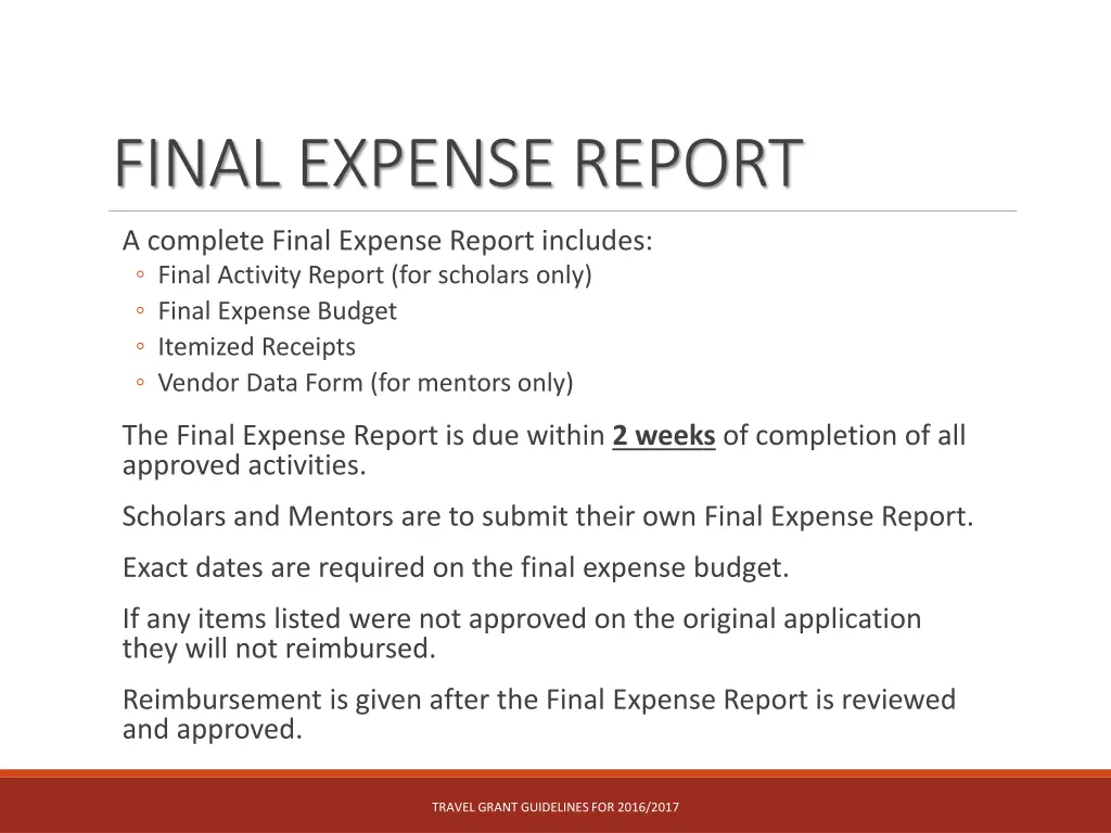 final expense report