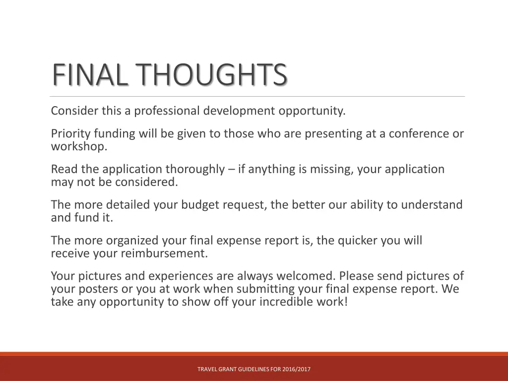 final thoughts