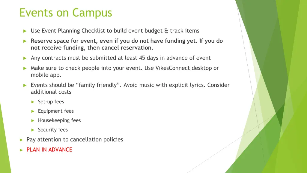 events on campus
