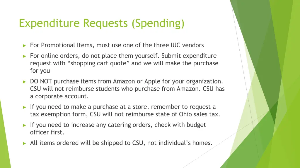 expenditure requests spending