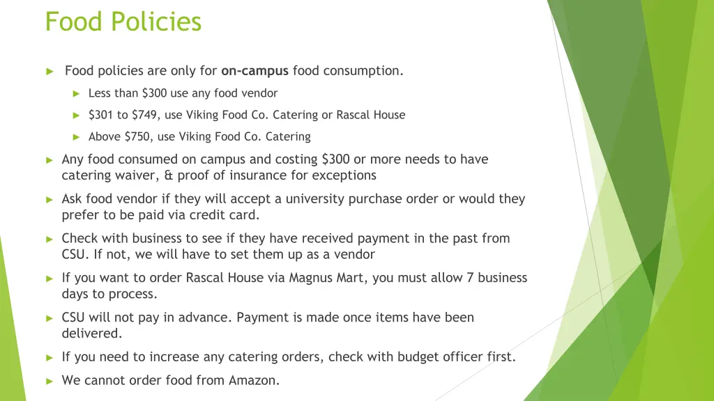 food policies