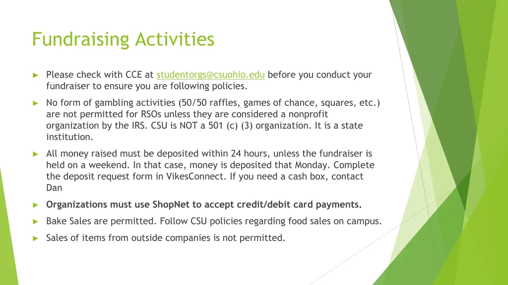 fundraising activities