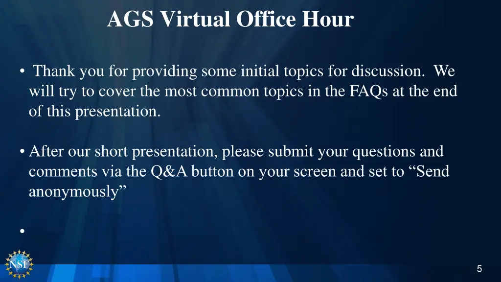 ags virtual office hour