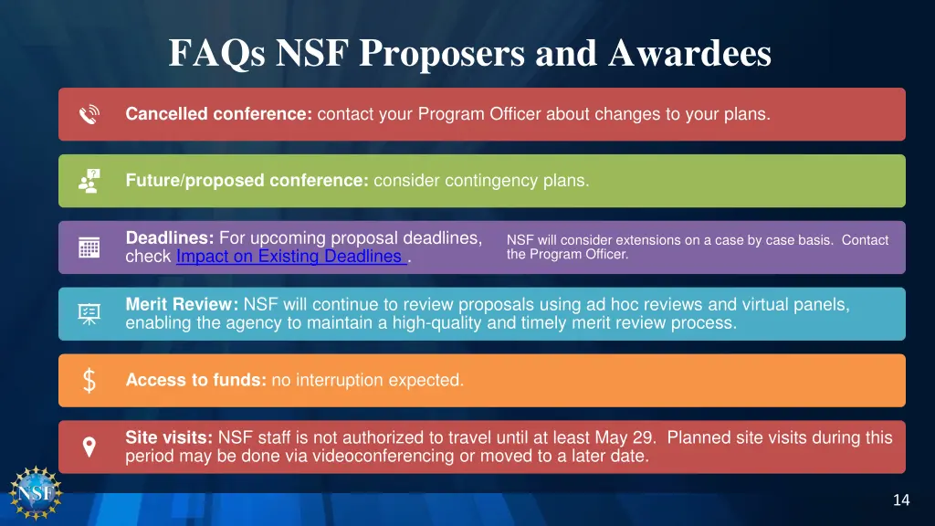faqs nsf proposers and awardees