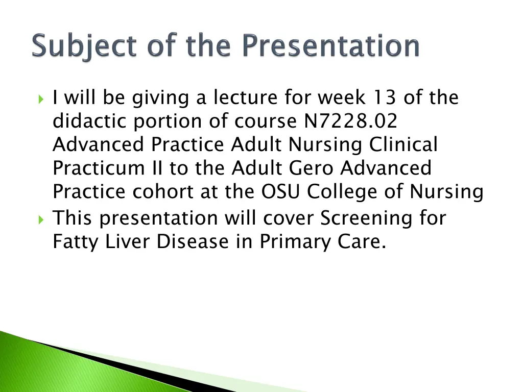 i will be giving a lecture for week