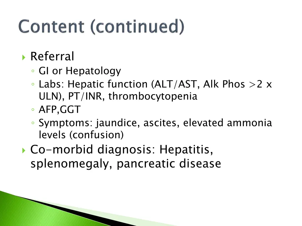 referral gi or hepatology labs hepatic function