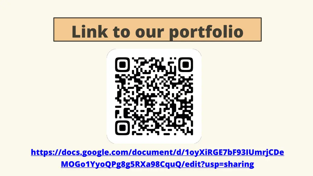 link to our portfolio