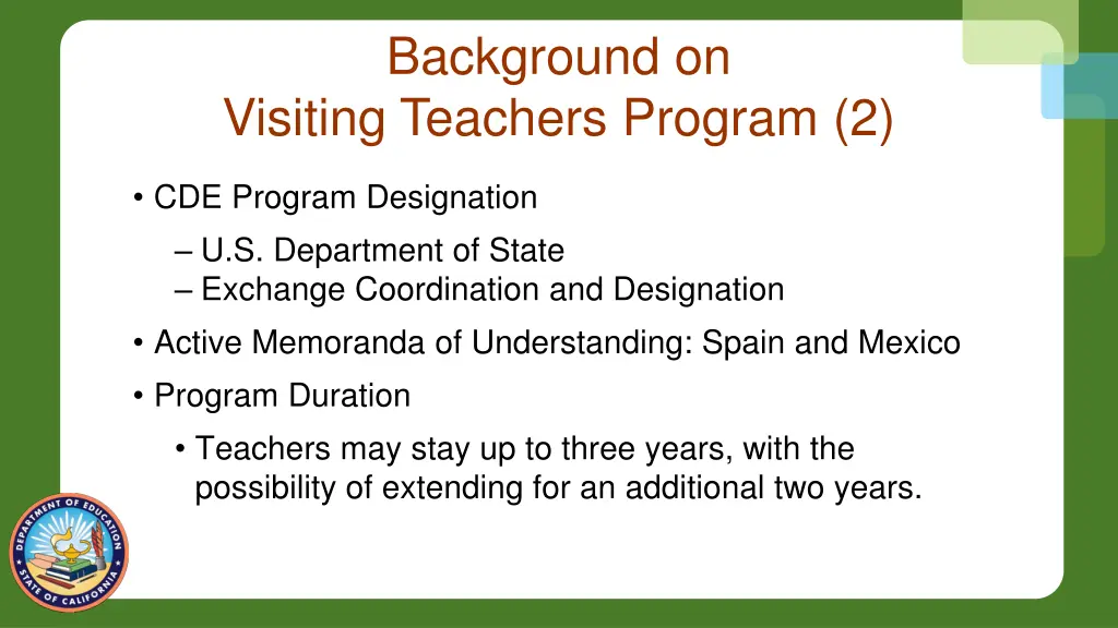 background on visiting teachers program 2