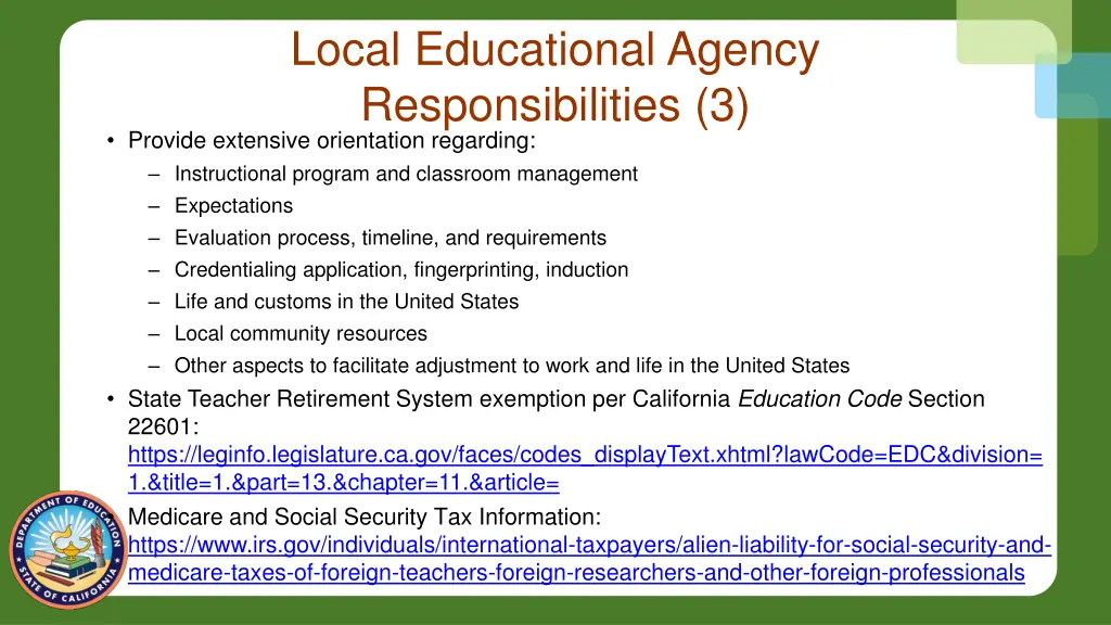 local educational agency responsibilities 1