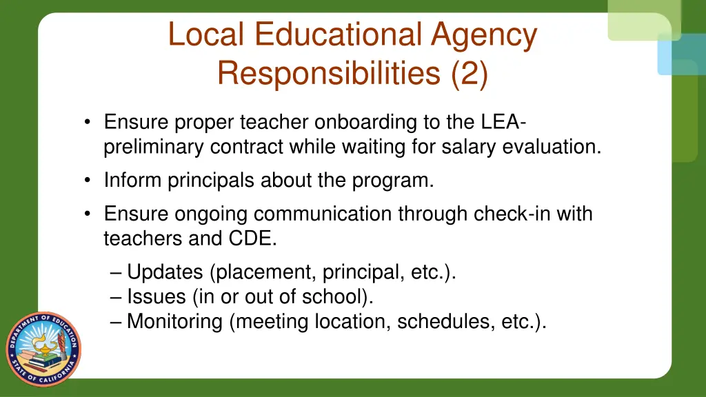 local educational agency responsibilities 2