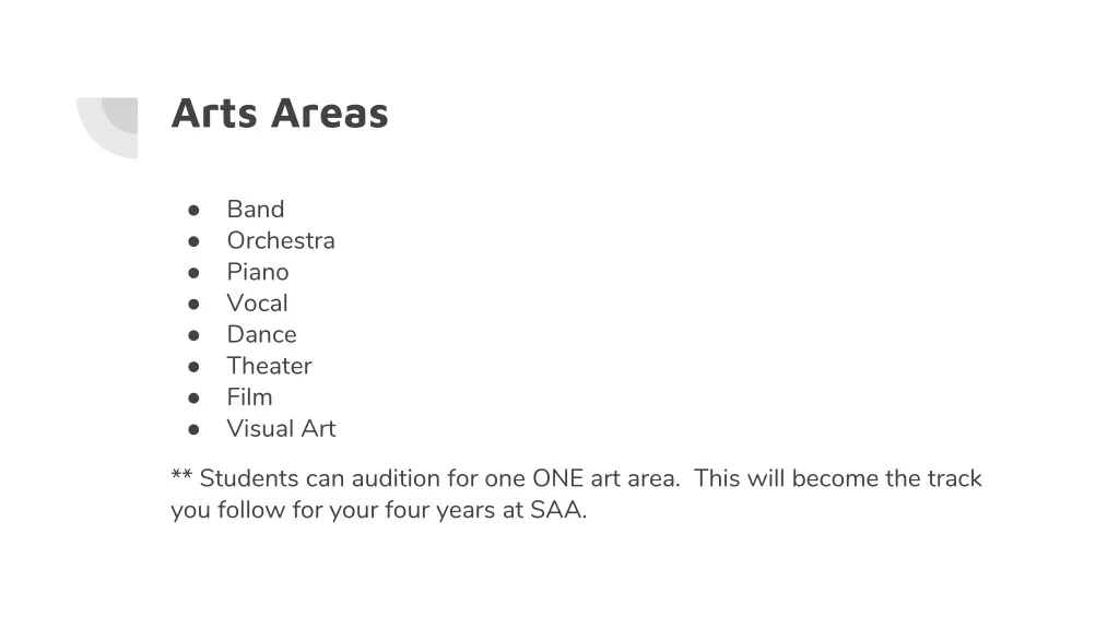 arts areas