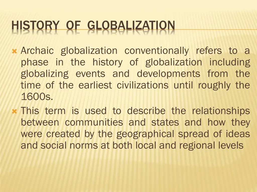 history of globalization