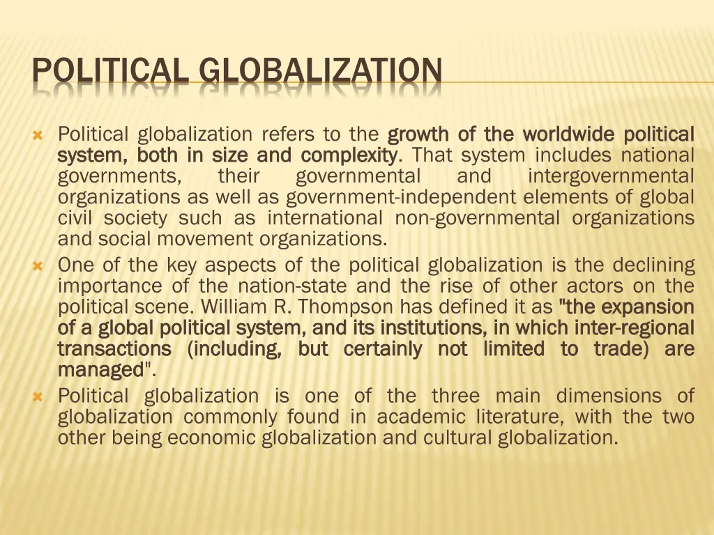 political globalization