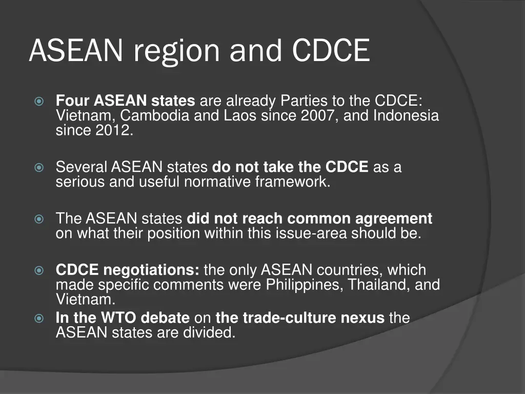 asean region and cdce