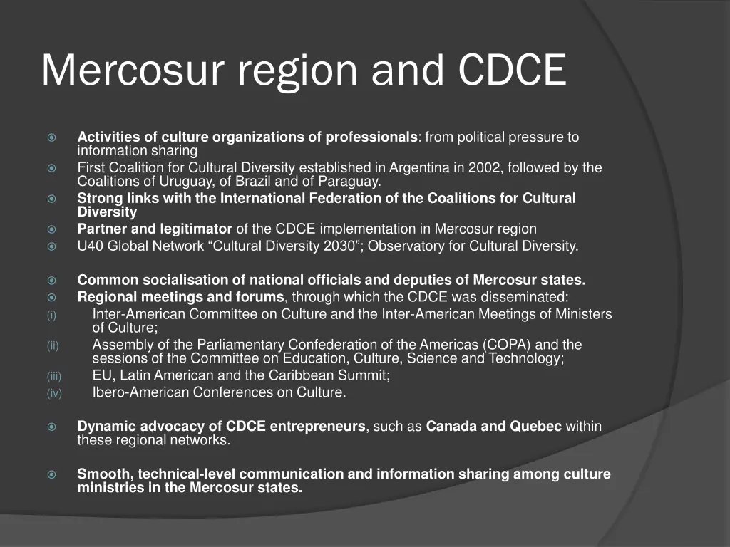 mercosur region and cdce 1