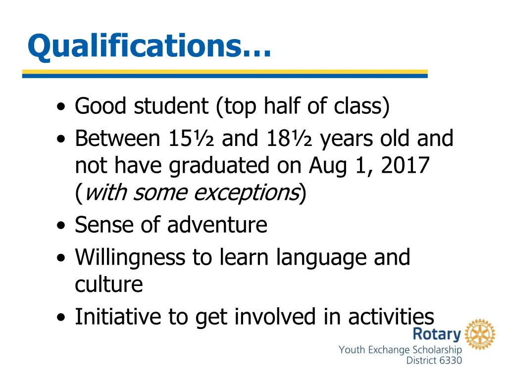 qualifications
