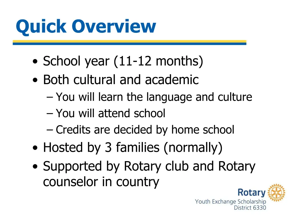 quick overview