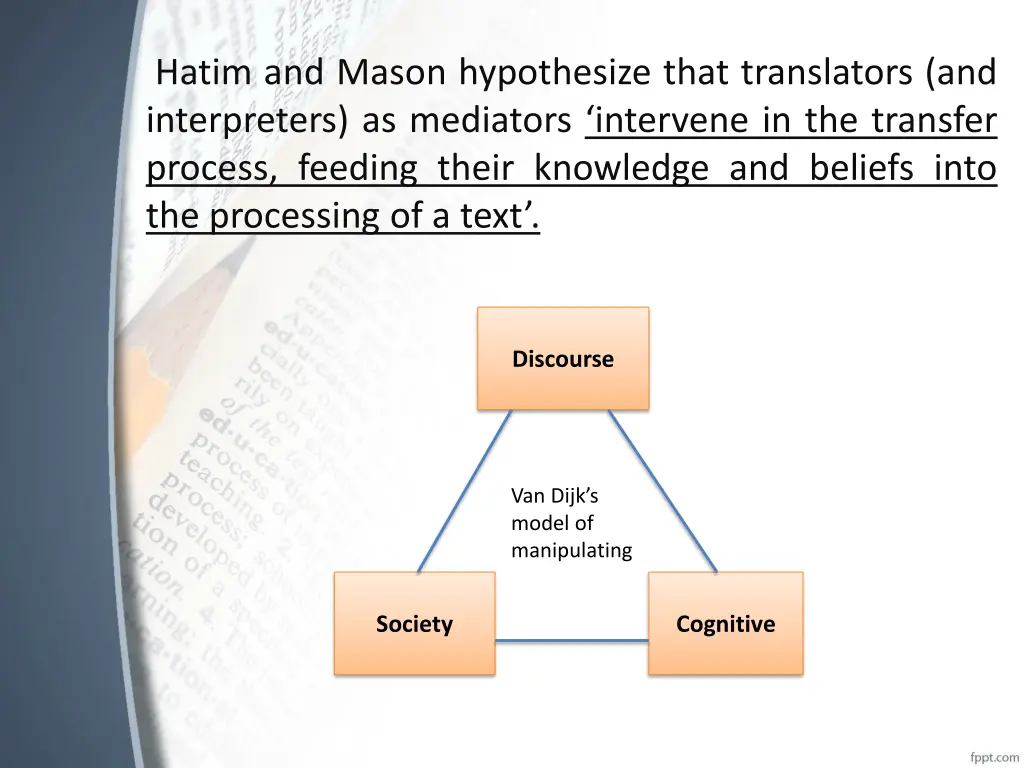 hatim and mason hypothesize that translators