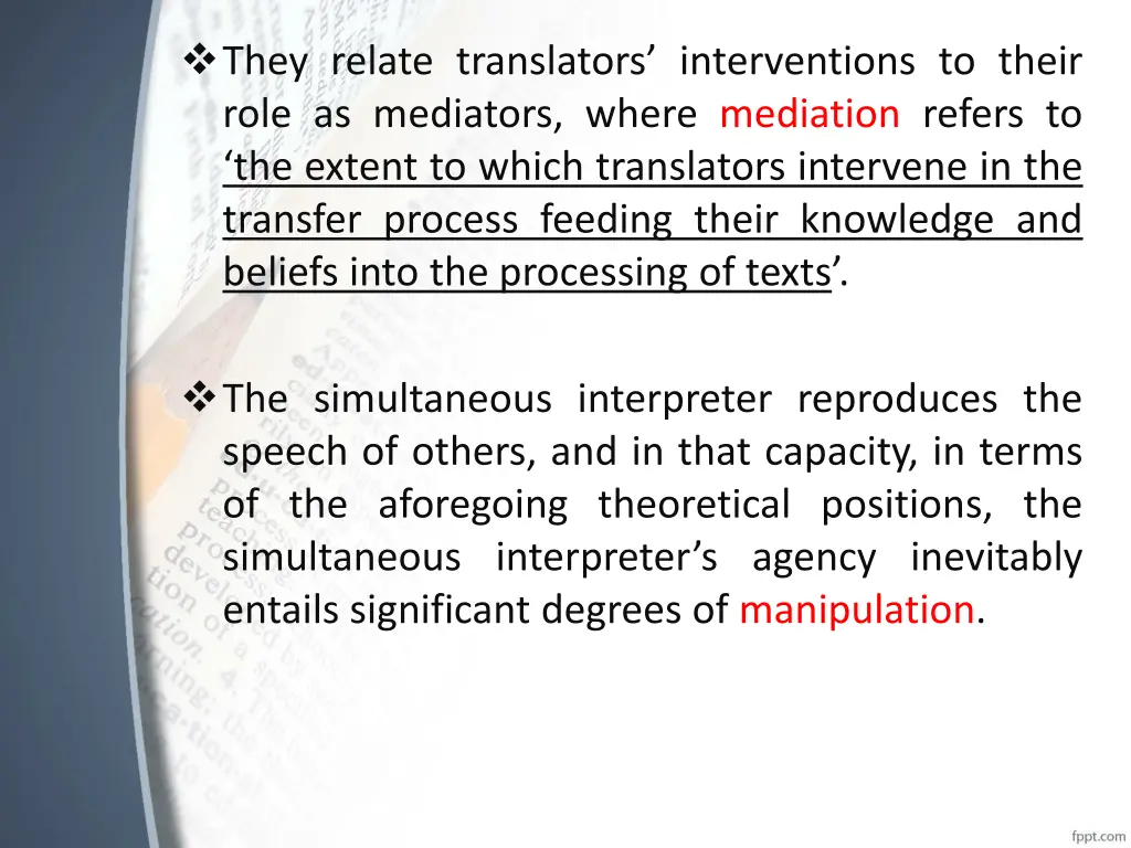they relate translators interventions to their