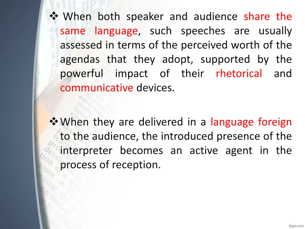 when both speaker and audience share the same