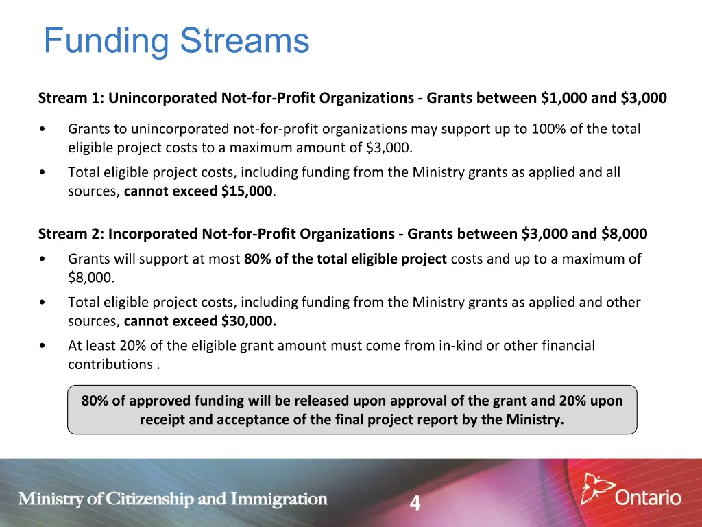 funding streams