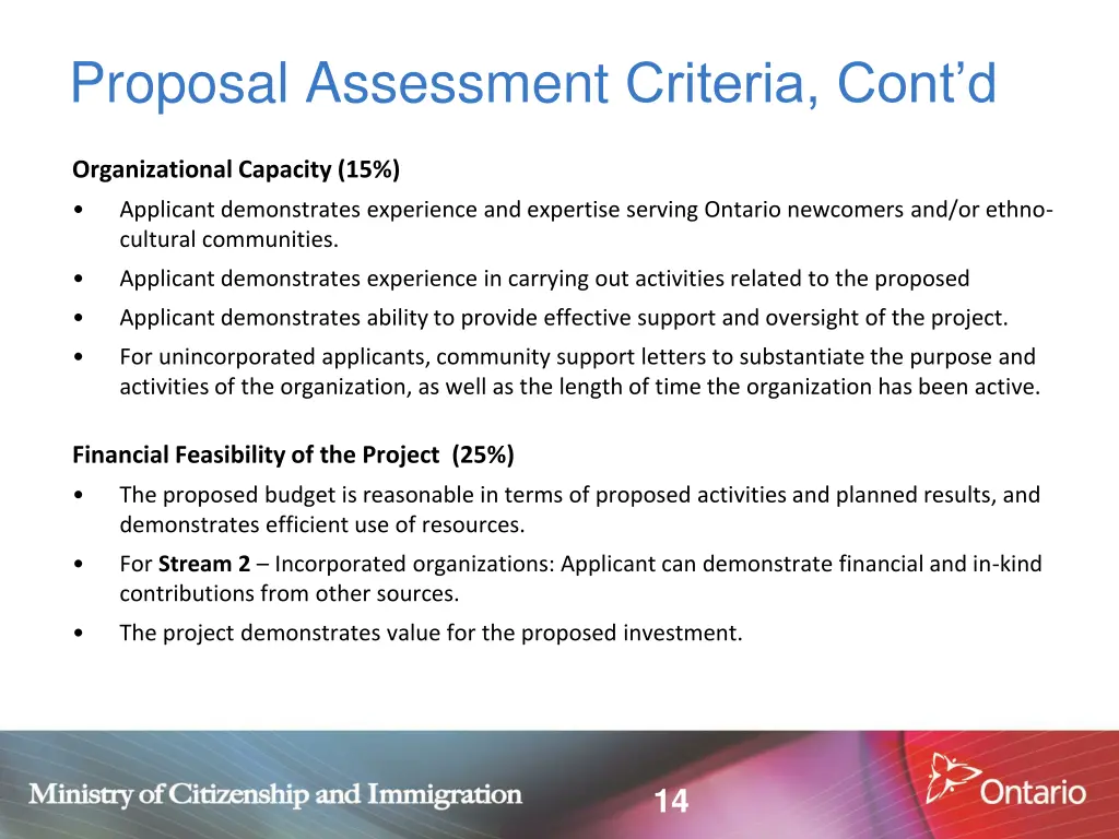 proposal assessment criteria cont d