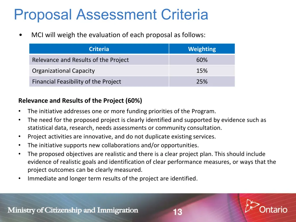 proposal assessment criteria