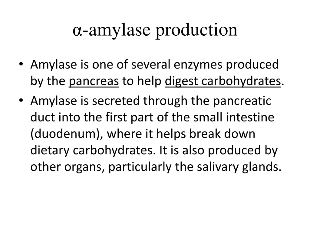 amylase production