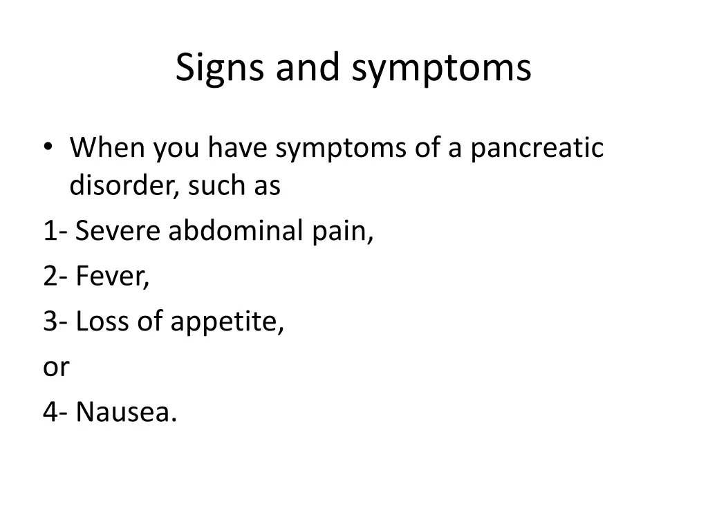 signs and symptoms