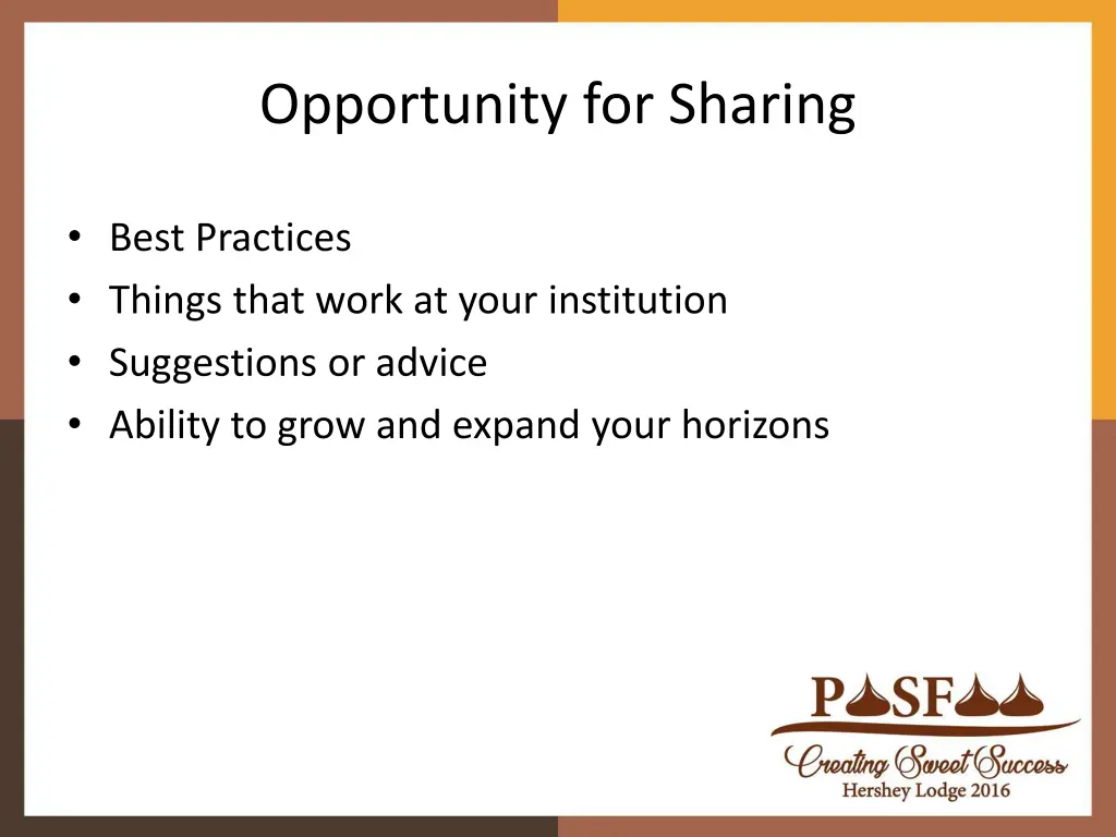 opportunity for sharing