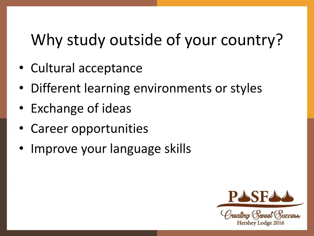 why study outside of your country