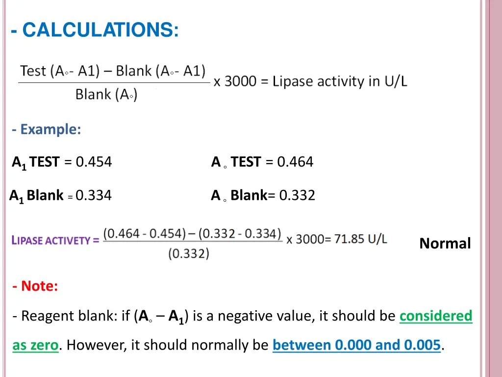 calculations