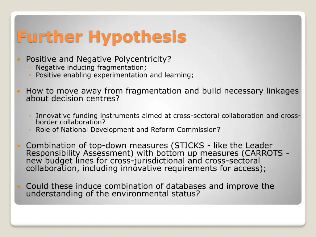 further hypothesis