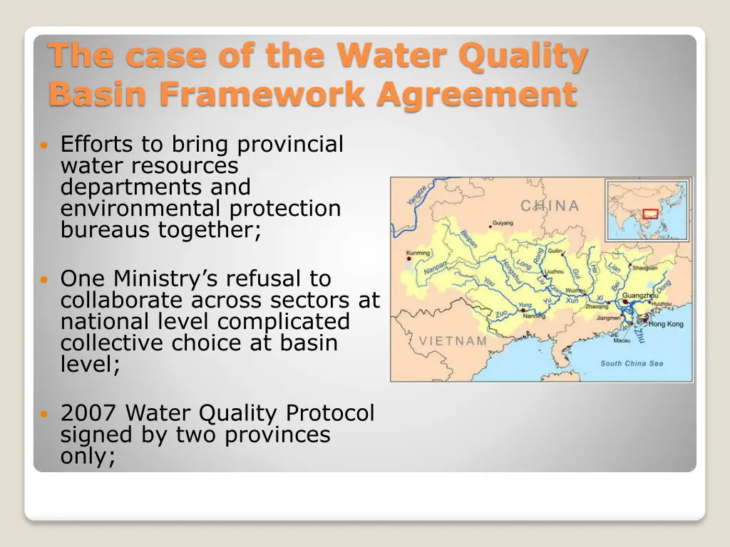 the case of the water quality basin framework