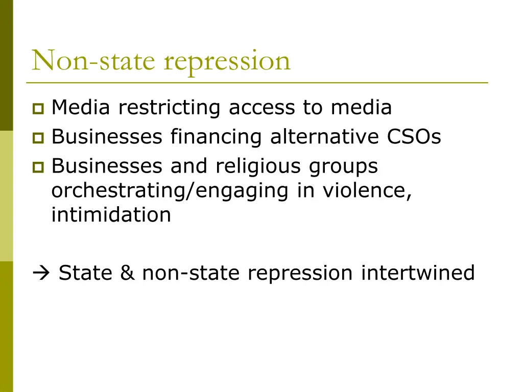 non state repression