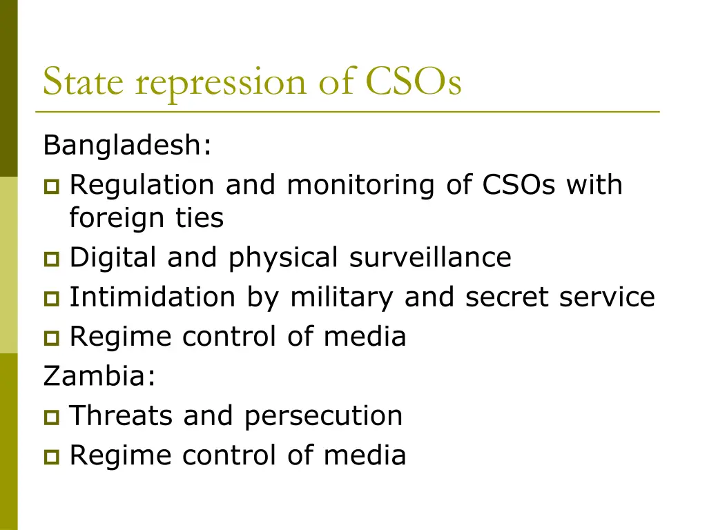 state repression of csos