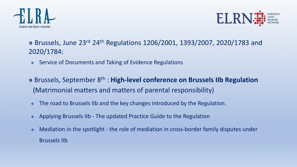 brussels june 23 rd 24 th regulations 1206 2001