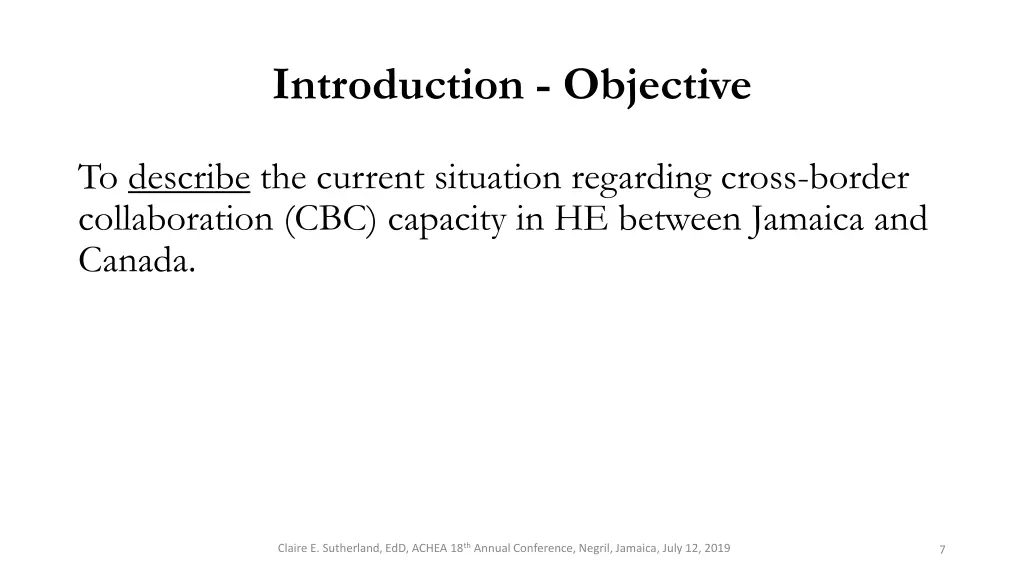 introduction objective