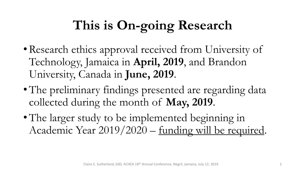 this is on going research
