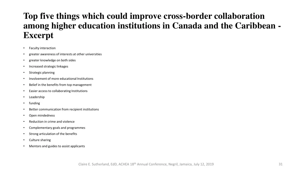 top five things which could improve cross border