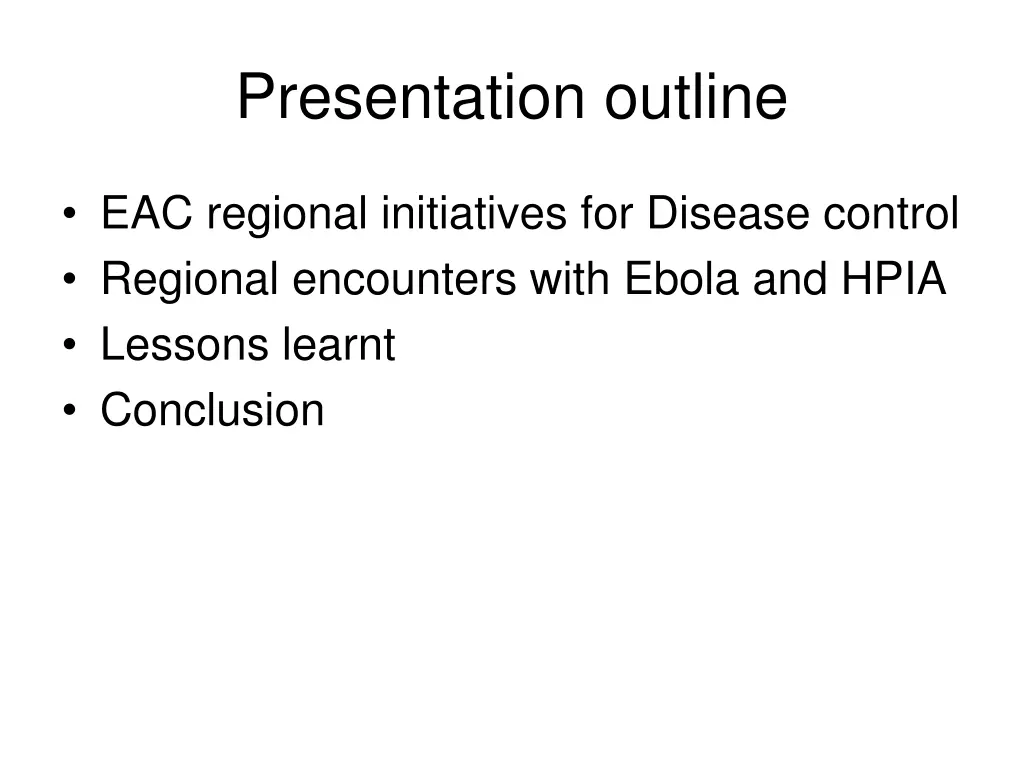 presentation outline