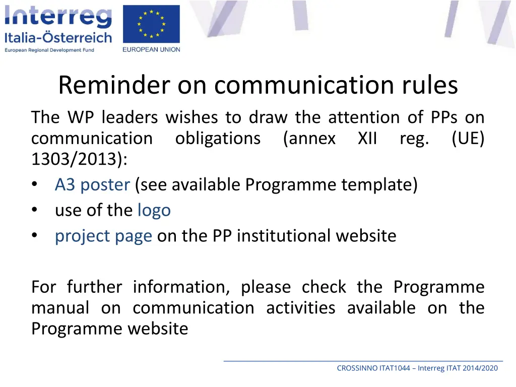 reminder on communication rules the wp leaders