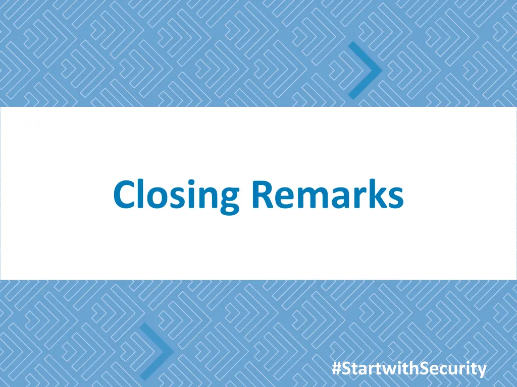 closing remarks