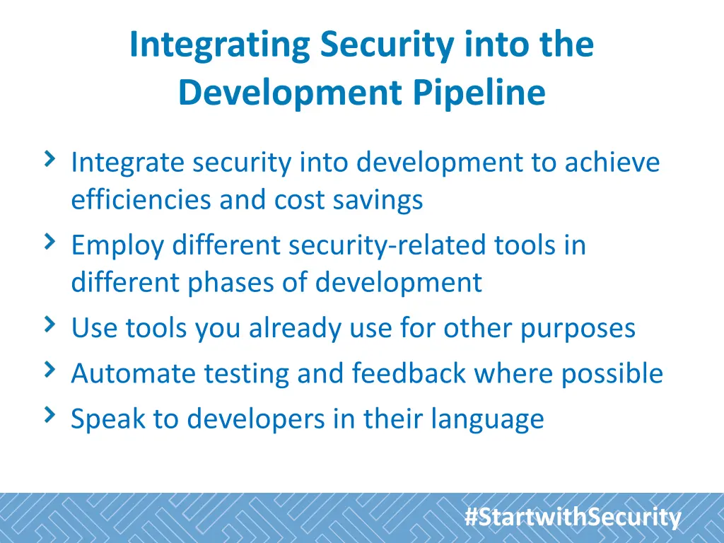 integrating security into the development pipeline 1