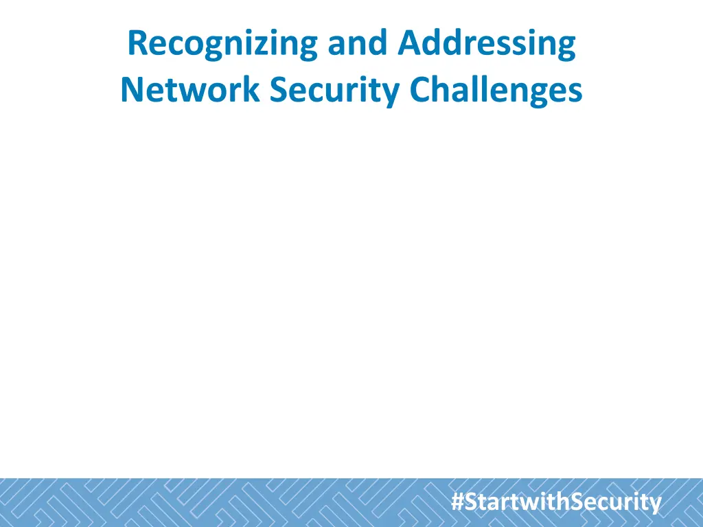 recognizing and addressing network security