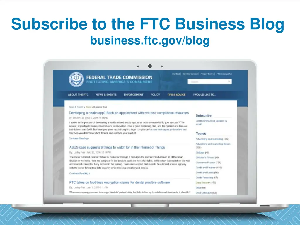 subscribe to the ftc business blog business