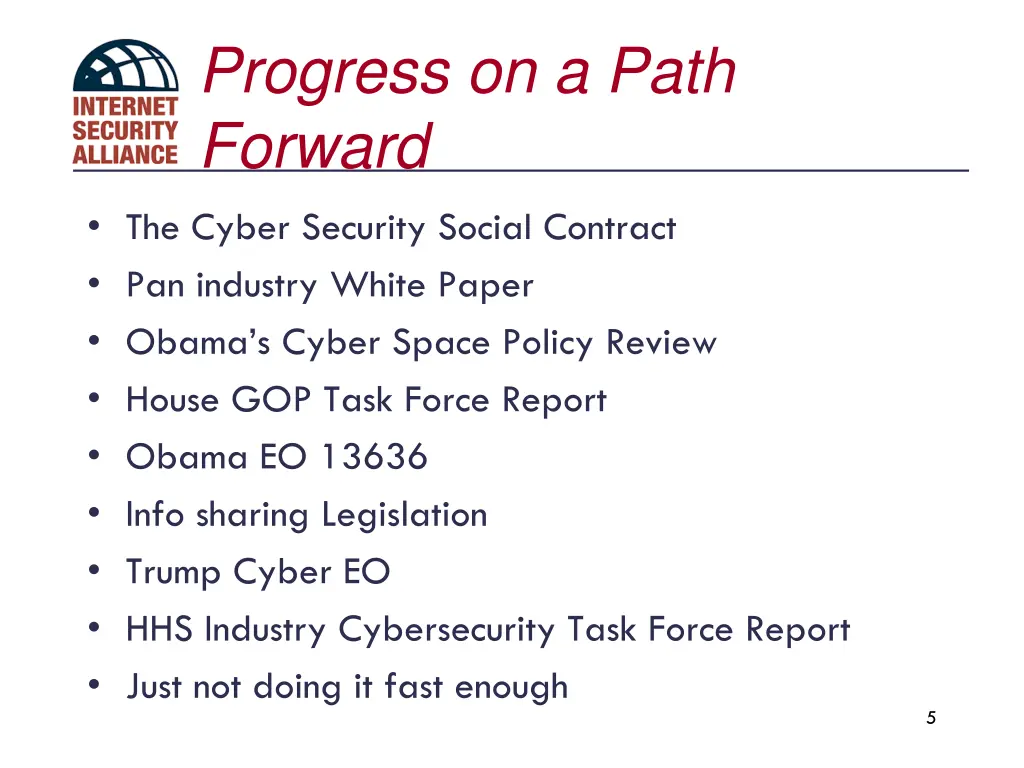 progress on a path forward