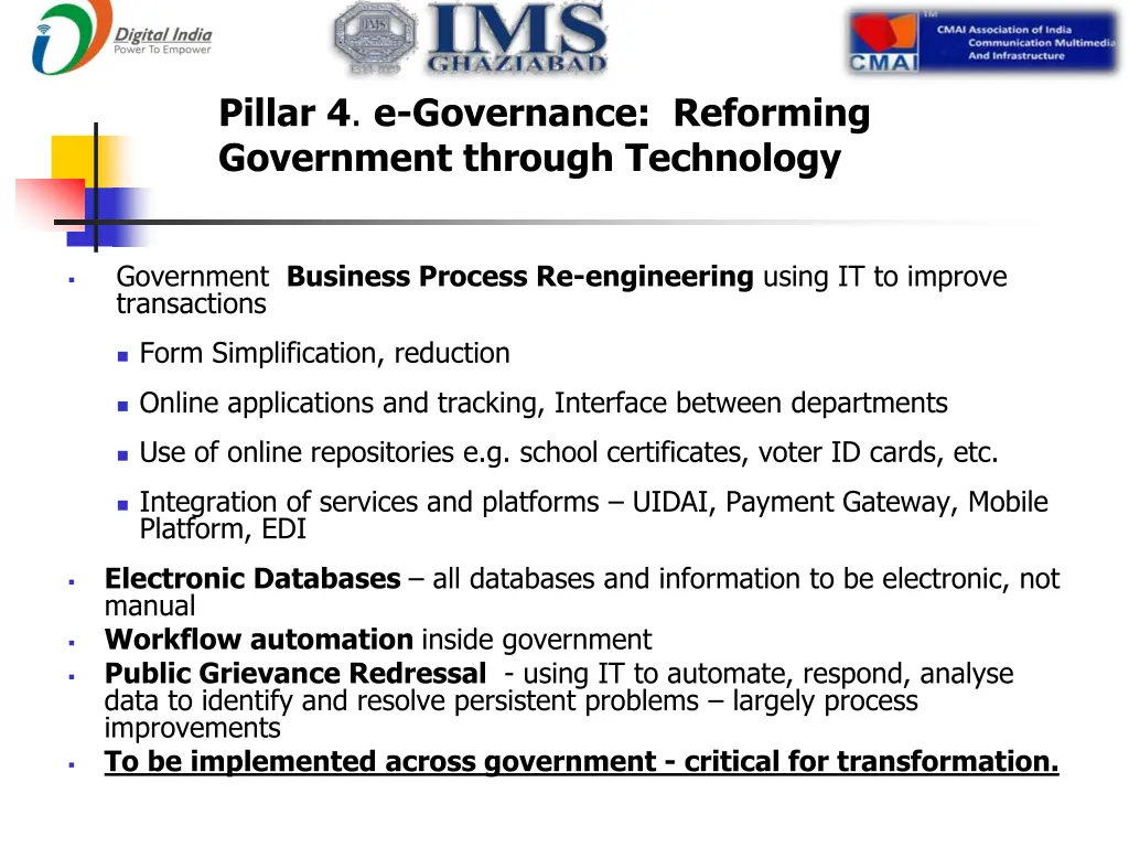 pillar 4 e governance reforming government