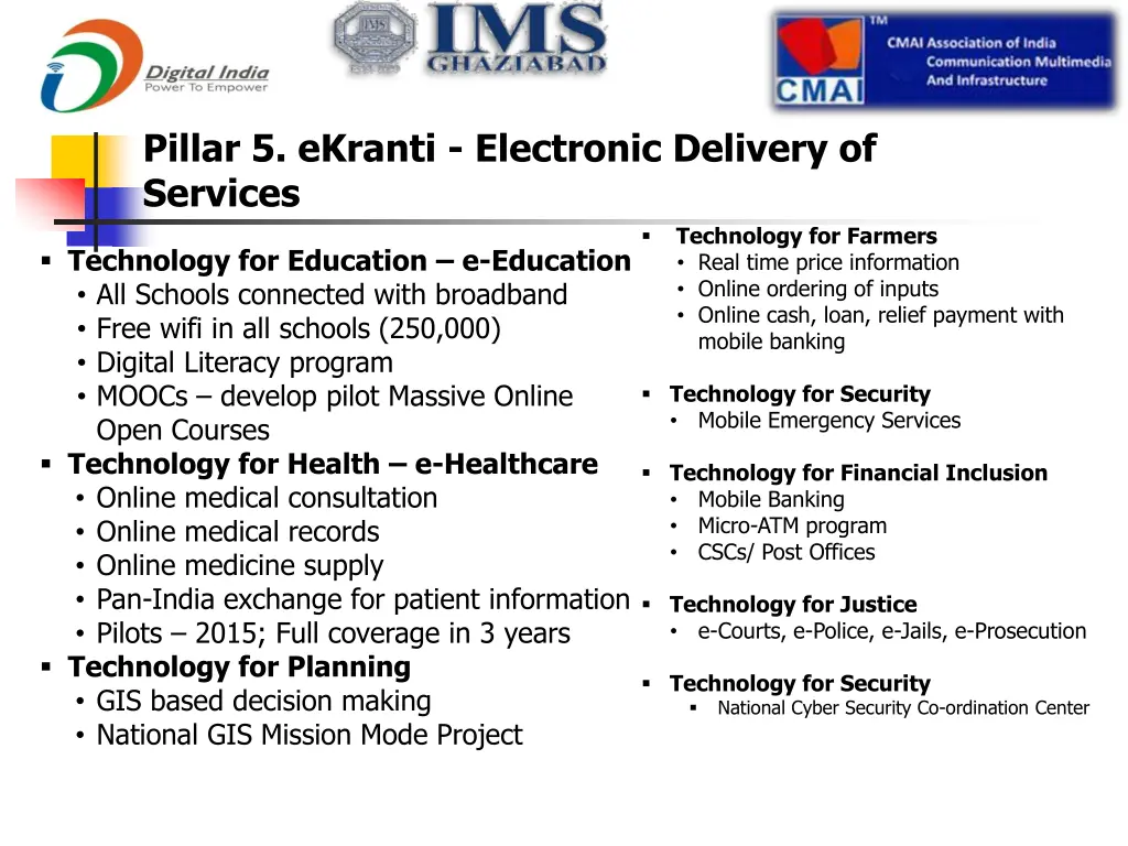 pillar 5 ekranti electronic delivery of services