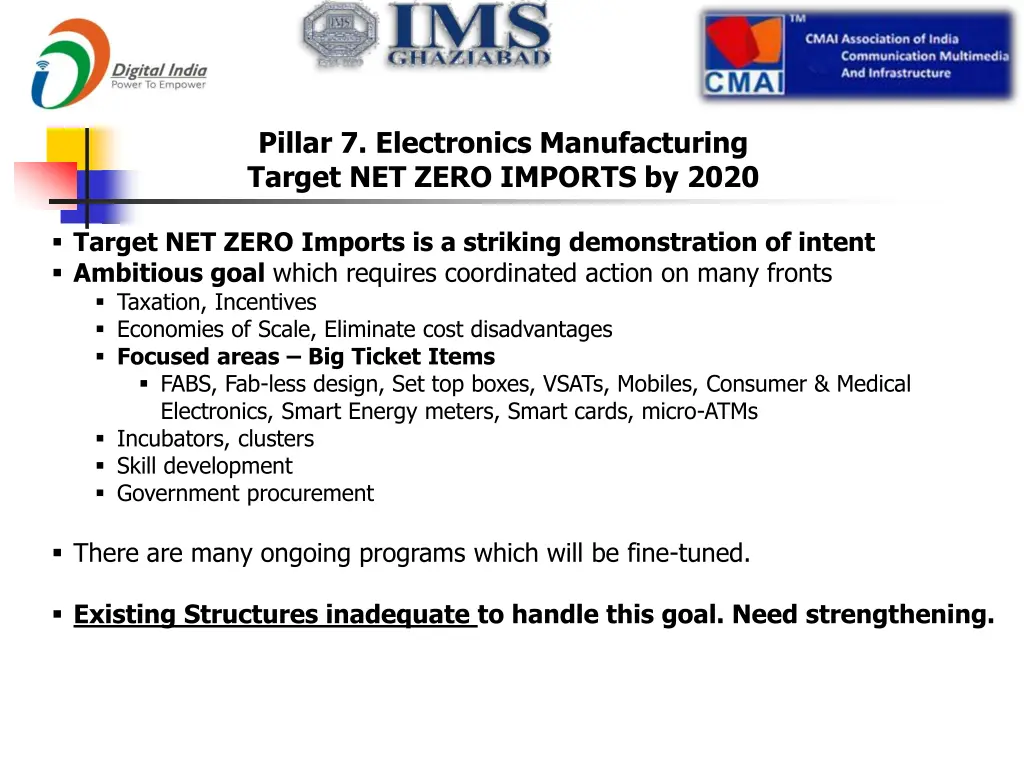 pillar 7 electronics manufacturing target